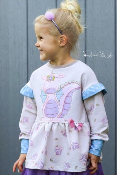 French Terry Panel Drachenmädchen ca. 68 cm